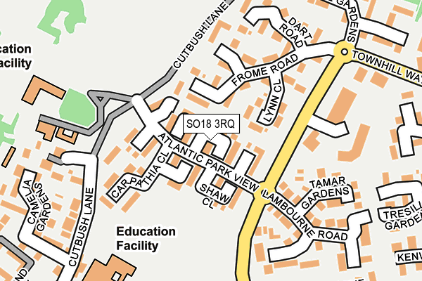 SO18 3RQ map - OS OpenMap – Local (Ordnance Survey) SO18 3RQ map - OS OpenMap – Local (Ordnance Survey)