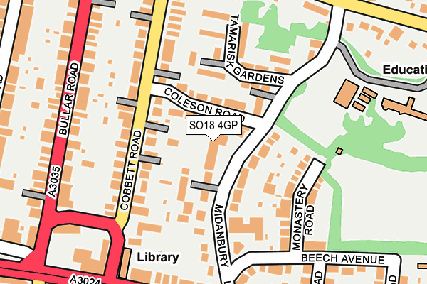 SO18 4GP map - OS OpenMap – Local (Ordnance Survey) SO18 4GP map - OS OpenMap – Local (Ordnance Survey)