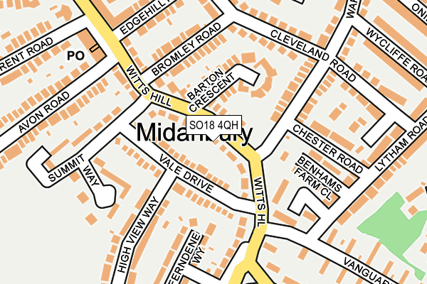 SO18 4QH map - OS OpenMap – Local (Ordnance Survey) SO18 4QH map - OS OpenMap – Local (Ordnance Survey)