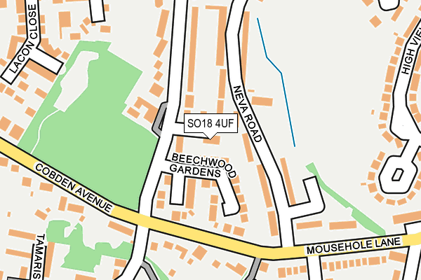 SO18 4UF map - OS OpenMap – Local (Ordnance Survey) SO18 4UF map - OS OpenMap – Local (Ordnance Survey)