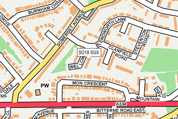 SO18 5GX map - OS OpenMap – Local (Ordnance Survey) SO18 5GX map - OS OpenMap – Local (Ordnance Survey)