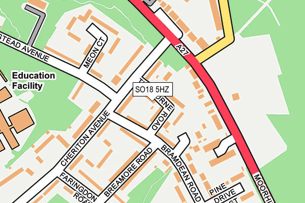 SO18 5HZ map - OS OpenMap – Local (Ordnance Survey) SO18 5HZ map - OS OpenMap – Local (Ordnance Survey)