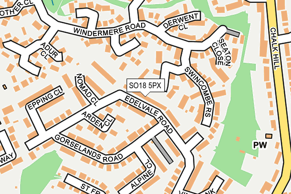 SO18 5PX map - OS OpenMap – Local (Ordnance Survey) SO18 5PX map - OS OpenMap – Local (Ordnance Survey)
