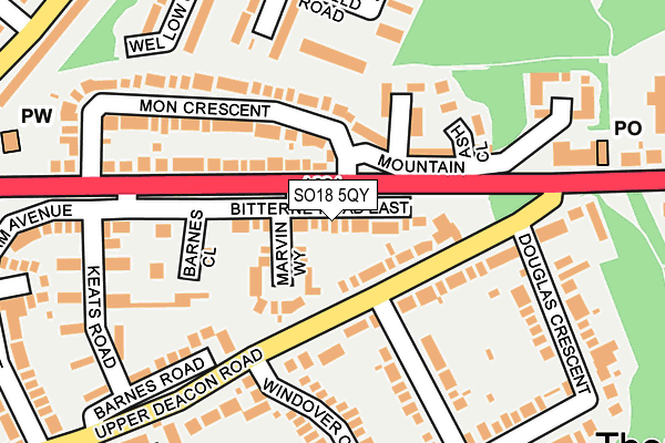 SO18 5QY map - OS OpenMap – Local (Ordnance Survey) SO18 5QY map - OS OpenMap – Local (Ordnance Survey)