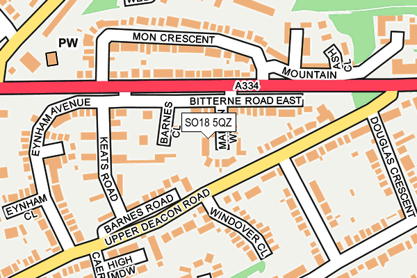 SO18 5QZ map - OS OpenMap – Local (Ordnance Survey) SO18 5QZ map - OS OpenMap – Local (Ordnance Survey)