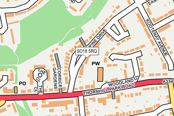 SO18 5RQ map - OS OpenMap – Local (Ordnance Survey) SO18 5RQ map - OS OpenMap – Local (Ordnance Survey)