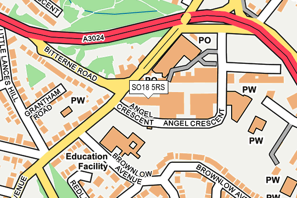 SO18 5RS map - OS OpenMap – Local (Ordnance Survey) SO18 5RS map - OS OpenMap – Local (Ordnance Survey)