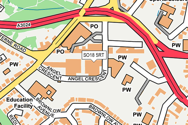 SO18 5RT map - OS OpenMap – Local (Ordnance Survey) SO18 5RT map - OS OpenMap – Local (Ordnance Survey)