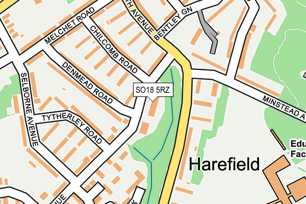 SO18 5RZ map - OS OpenMap – Local (Ordnance Survey) SO18 5RZ map - OS OpenMap – Local (Ordnance Survey)