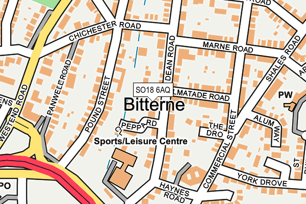 SO18 6AQ map - OS OpenMap – Local (Ordnance Survey)