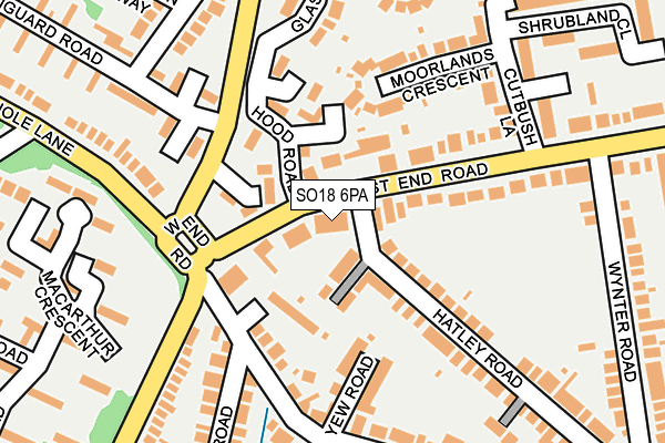 SO18 6PA map - OS OpenMap – Local (Ordnance Survey) SO18 6PA map - OS OpenMap – Local (Ordnance Survey)