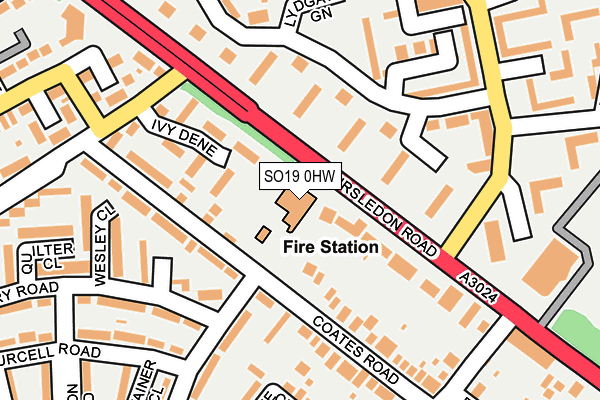 SO19 0HW map - OS OpenMap – Local (Ordnance Survey) SO19 0HW map - OS OpenMap – Local (Ordnance Survey)
