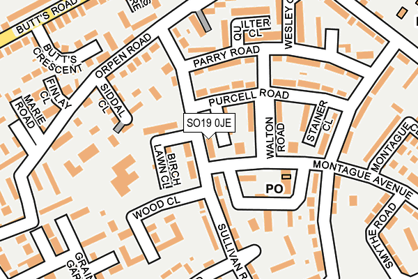 SO19 0JE map - OS OpenMap – Local (Ordnance Survey) SO19 0JE map - OS OpenMap – Local (Ordnance Survey)