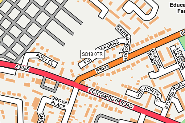 SO19 0TR map - OS OpenMap – Local (Ordnance Survey) SO19 0TR map - OS OpenMap – Local (Ordnance Survey)