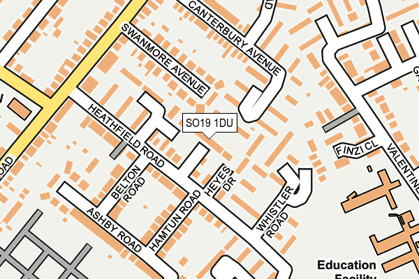 SO19 1DU map - OS OpenMap – Local (Ordnance Survey) SO19 1DU map - OS OpenMap – Local (Ordnance Survey)