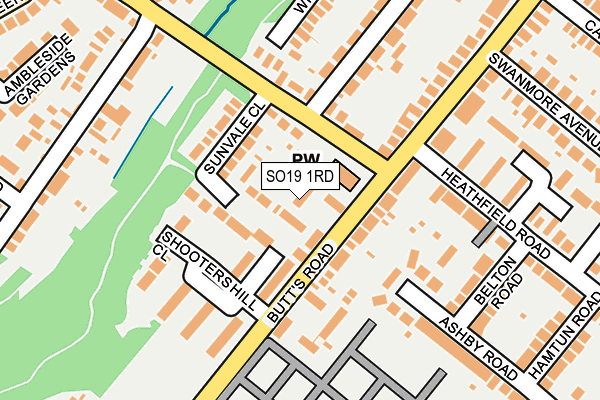 SO19 1RD map - OS OpenMap – Local (Ordnance Survey) SO19 1RD map - OS OpenMap – Local (Ordnance Survey)