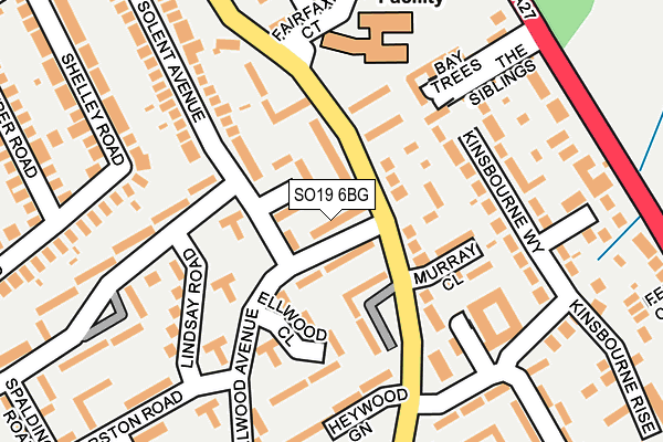 SO19 6BG map - OS OpenMap – Local (Ordnance Survey) SO19 6BG map - OS OpenMap – Local (Ordnance Survey)