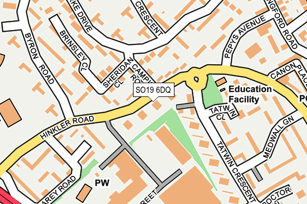 SO19 6DQ map - OS OpenMap – Local (Ordnance Survey) SO19 6DQ map - OS OpenMap – Local (Ordnance Survey)