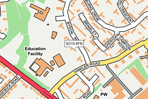 SO19 6FN map - OS OpenMap – Local (Ordnance Survey)