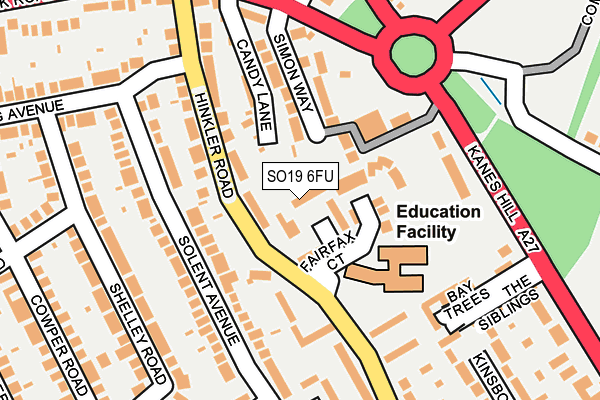 SO19 6FU map - OS OpenMap – Local (Ordnance Survey) SO19 6FU map - OS OpenMap – Local (Ordnance Survey)