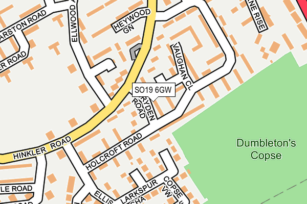SO19 6GW map - OS OpenMap – Local (Ordnance Survey) SO19 6GW map - OS OpenMap – Local (Ordnance Survey)