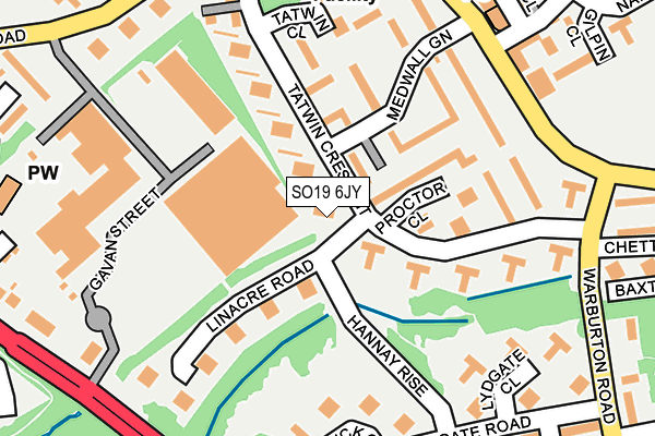 SO19 6JY map - OS OpenMap – Local (Ordnance Survey) SO19 6JY map - OS OpenMap – Local (Ordnance Survey)