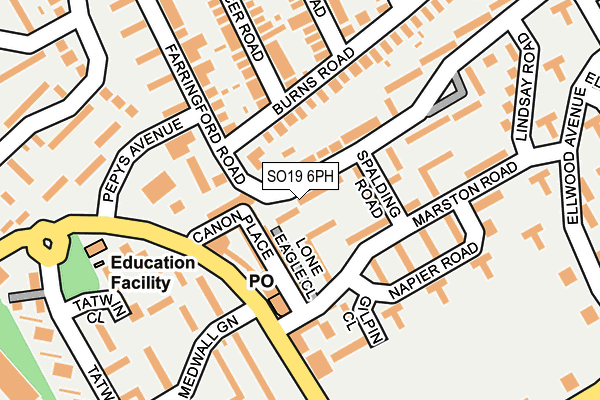 SO19 6PH map - OS OpenMap – Local (Ordnance Survey) SO19 6PH map - OS OpenMap – Local (Ordnance Survey)