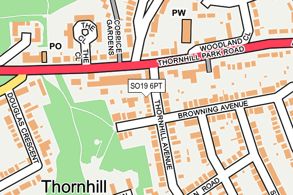 SO19 6PT map - OS OpenMap – Local (Ordnance Survey) SO19 6PT map - OS OpenMap – Local (Ordnance Survey)