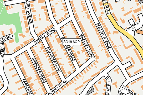 SO19 6QP map - OS OpenMap – Local (Ordnance Survey) SO19 6QP map - OS OpenMap – Local (Ordnance Survey)