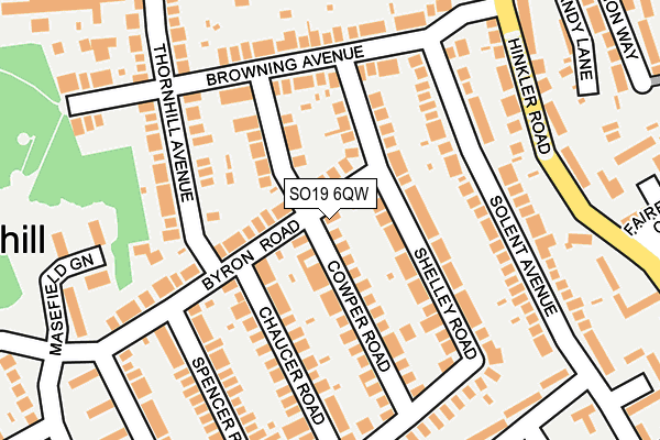 SO19 6QW map - OS OpenMap – Local (Ordnance Survey) SO19 6QW map - OS OpenMap – Local (Ordnance Survey)