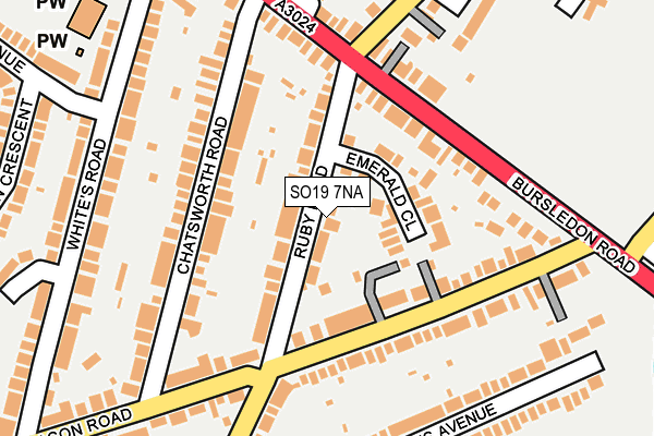 SO19 7NA map - OS OpenMap – Local (Ordnance Survey) SO19 7NA map - OS OpenMap – Local (Ordnance Survey)