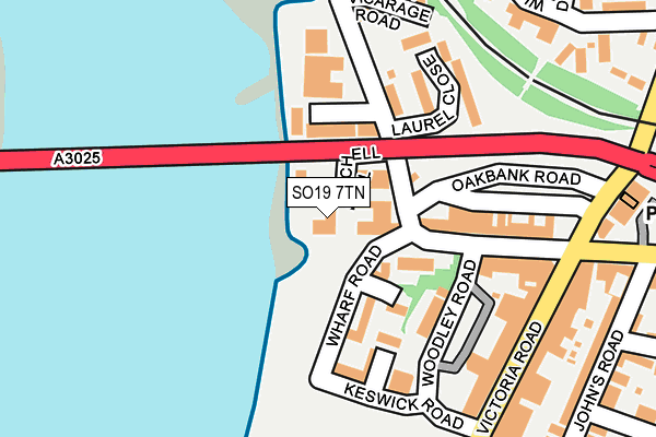SO19 7TN map - OS OpenMap – Local (Ordnance Survey) SO19 7TN map - OS OpenMap – Local (Ordnance Survey)