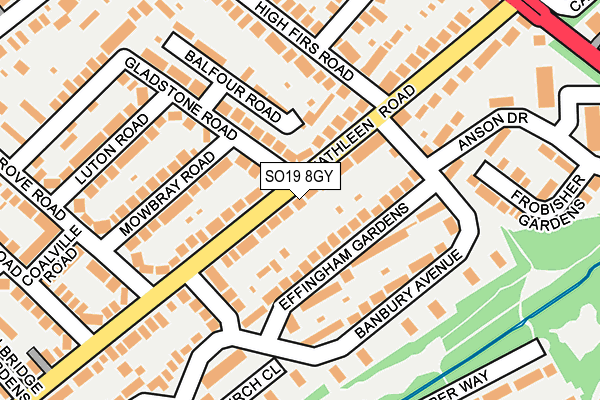 SO19 8GY map - OS OpenMap – Local (Ordnance Survey) SO19 8GY map - OS OpenMap – Local (Ordnance Survey)
