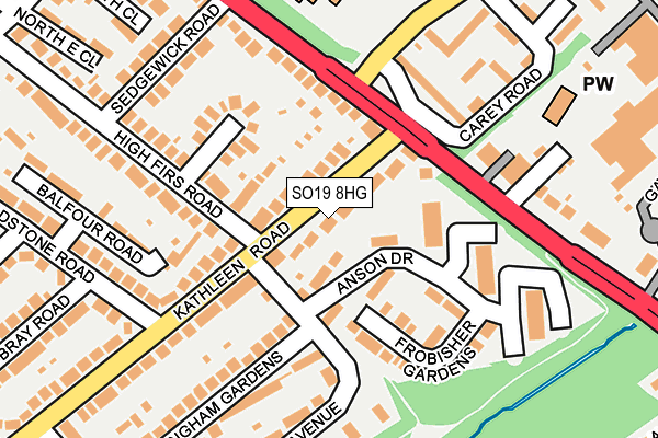 SO19 8HG map - OS OpenMap – Local (Ordnance Survey)