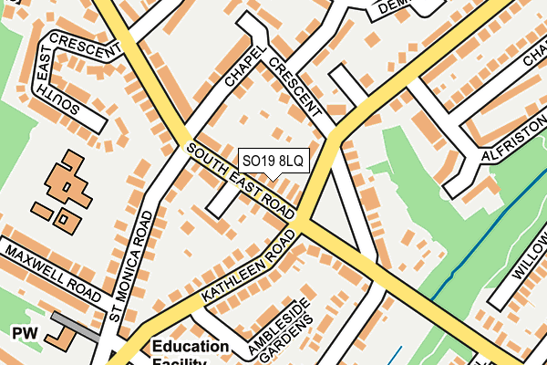 SO19 8LQ map - OS OpenMap – Local (Ordnance Survey) SO19 8LQ map - OS OpenMap – Local (Ordnance Survey)