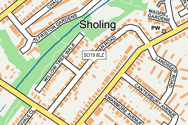 SO19 8LZ map - OS OpenMap – Local (Ordnance Survey) SO19 8LZ map - OS OpenMap – Local (Ordnance Survey)