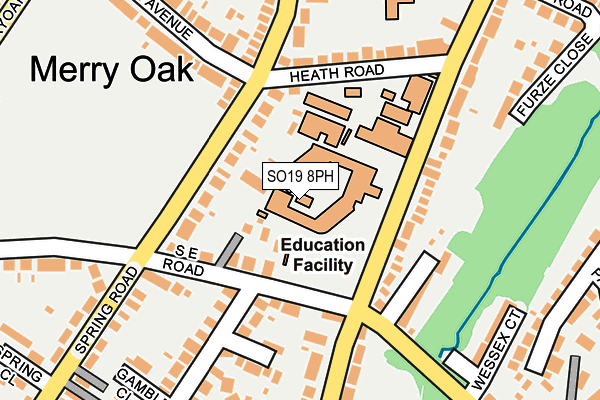 SO19 8PH map - OS OpenMap – Local (Ordnance Survey) SO19 8PH map - OS OpenMap – Local (Ordnance Survey)