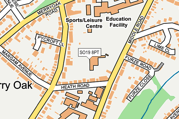 SO19 8PT map - OS OpenMap – Local (Ordnance Survey) SO19 8PT map - OS OpenMap – Local (Ordnance Survey)