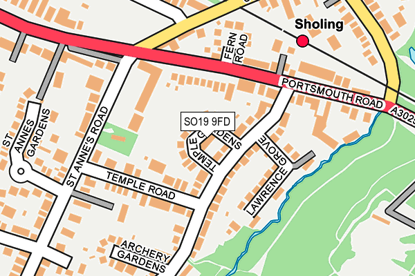 SO19 9FD map - OS OpenMap – Local (Ordnance Survey) SO19 9FD map - OS OpenMap – Local (Ordnance Survey)