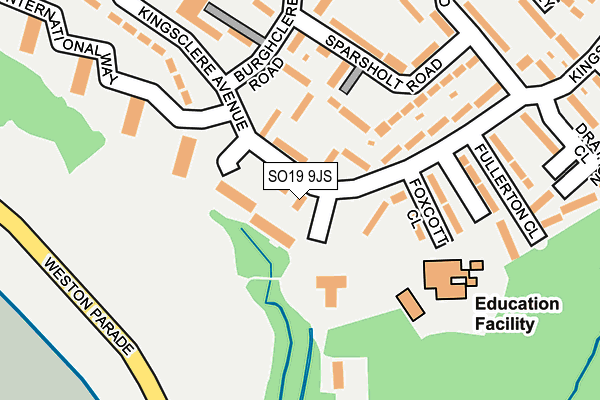SO19 9JS map - OS OpenMap – Local (Ordnance Survey) SO19 9JS map - OS OpenMap – Local (Ordnance Survey)
