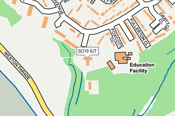 SO19 9JT map - OS OpenMap – Local (Ordnance Survey) SO19 9JT map - OS OpenMap – Local (Ordnance Survey)