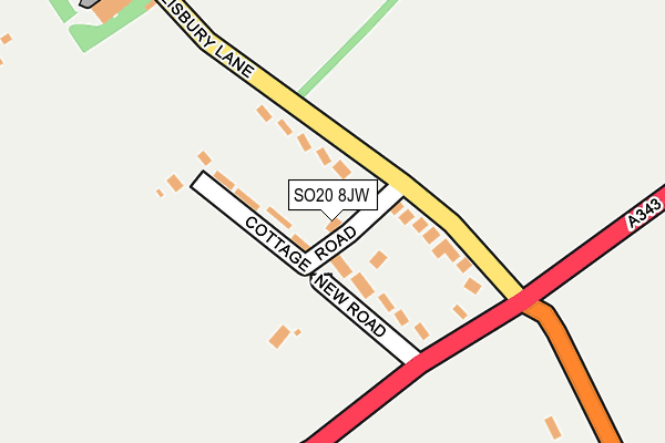 SO20 8JW map - OS OpenMap – Local (Ordnance Survey) SO20 8JW map - OS OpenMap – Local (Ordnance Survey)