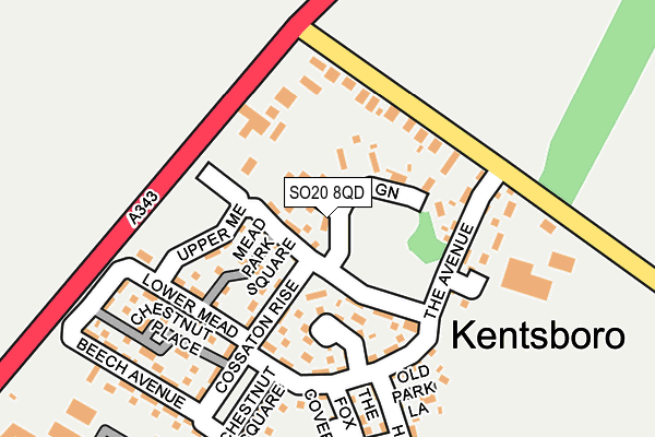 SO20 8QD map - OS OpenMap – Local (Ordnance Survey) SO20 8QD map - OS OpenMap – Local (Ordnance Survey)