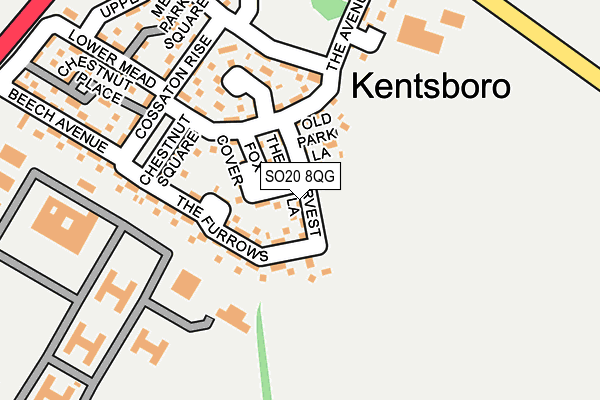 SO20 8QG map - OS OpenMap – Local (Ordnance Survey) SO20 8QG map - OS OpenMap – Local (Ordnance Survey)