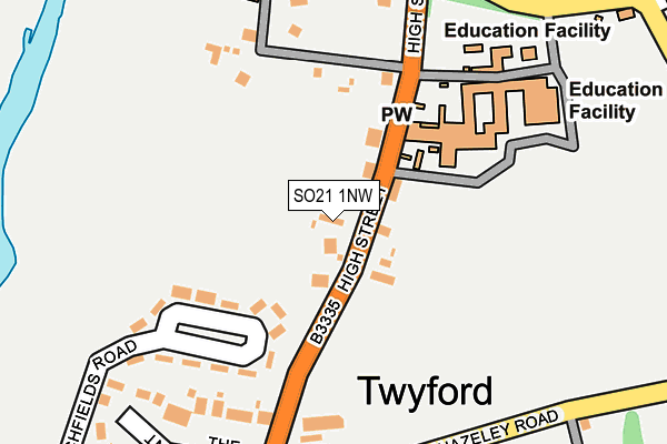 SO21 1NW map - OS OpenMap – Local (Ordnance Survey)