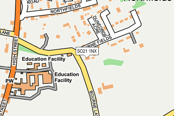 SO21 1NX map - OS OpenMap – Local (Ordnance Survey) SO21 1NX map - OS OpenMap – Local (Ordnance Survey)