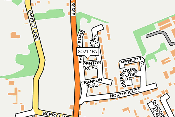 SO21 1PA map - OS OpenMap – Local (Ordnance Survey) SO21 1PA map - OS OpenMap – Local (Ordnance Survey)