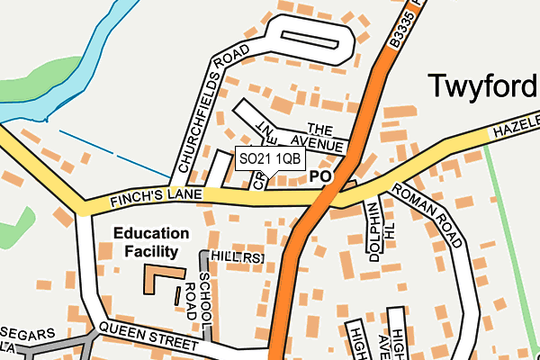 SO21 1QB map - OS OpenMap – Local (Ordnance Survey)