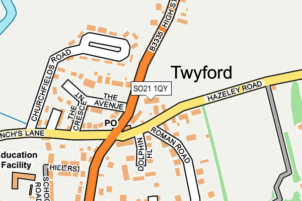 SO21 1QY map - OS OpenMap – Local (Ordnance Survey) SO21 1QY map - OS OpenMap – Local (Ordnance Survey)