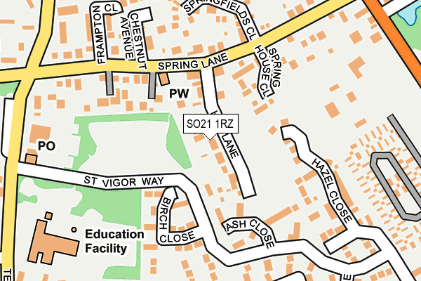SO21 1RZ map - OS OpenMap – Local (Ordnance Survey)